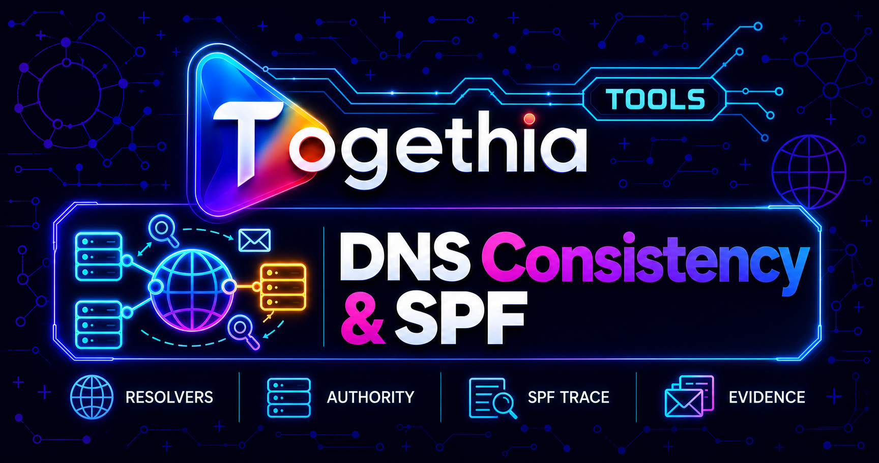 DNS Consistency and SPF: compare resolvers, authority, SPF trace and evidence